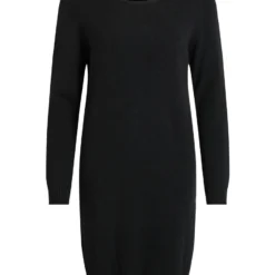 Vila LONGSLEEVE GEBREIDE JURK 10 Vila LONGSLEEVE GEBREIDE JURK -Goedkope Fraaie Mod Winkel 14042768 Black 001