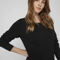 Vila LONGSLEEVE GEBREIDE JURK 8 Vila LONGSLEEVE GEBREIDE JURK -Goedkope Fraaie Mod Winkel 14042768 Black 006