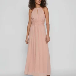 Vila HALTERNECK GEPLOOIDE MAXI JURK