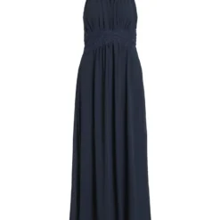 Vila HALTERNECK GEPLOOIDE MAXI JURK -Goedkope Fraaie Mod Winkel 14052647 TotalEclipse 1038600 001