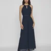 Vila HALTERNECK GEPLOOIDE MAXI JURK