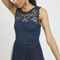 Vila KANTEN MAXI JURK -Goedkope Fraaie Mod Winkel 14052673 TotalEclipse 006