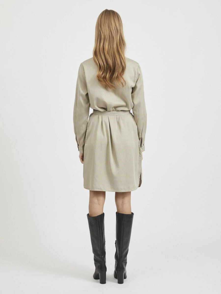 Vila STRIKKOORD IN DE TAILLE DENIM JURK 2 Vila STRIKKOORD IN DE TAILLE DENIM JURK - Afbeelding 2