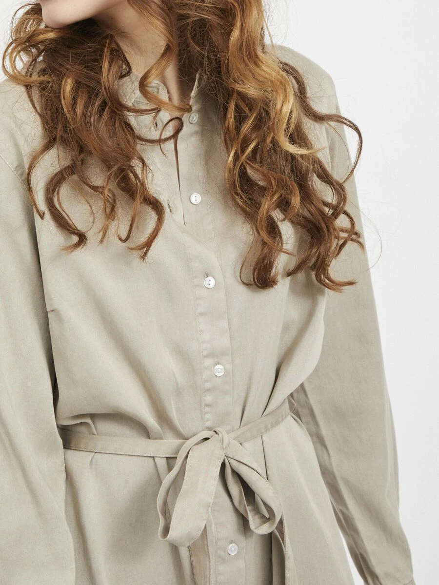 Vila STRIKKOORD IN DE TAILLE DENIM JURK 5 Vila STRIKKOORD IN DE TAILLE DENIM JURK - Afbeelding 5