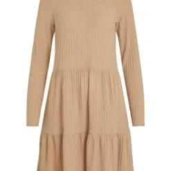 Vila RUCHE GERIBDE KORTE JURK -Goedkope Fraaie Mod Winkel 14060798 Sesame 992180 001