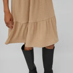 Vila RUCHE GERIBDE KORTE JURK -Goedkope Fraaie Mod Winkel 14060798 Sesame 992180 006