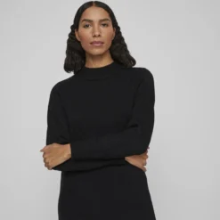 Vila LANGE MOUWEN RONDE HALSLIJN MIDI JURK 8 Vila LANGE MOUWEN RONDE HALSLIJN MIDI JURK -Goedkope Fraaie Mod Winkel 14061427 Black 006