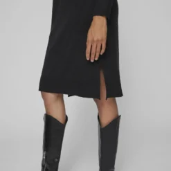 Vila LANGE MOUWEN RONDE HALSLIJN MIDI JURK 10 Vila LANGE MOUWEN RONDE HALSLIJN MIDI JURK -Goedkope Fraaie Mod Winkel 14061427 Black 007