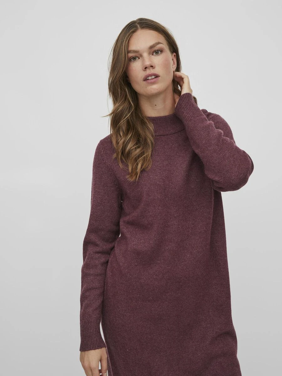 Vila LANGE MOUWEN RONDE HALSLIJN MIDI JURK 3 Vila LANGE MOUWEN RONDE HALSLIJN MIDI JURK - Afbeelding 3