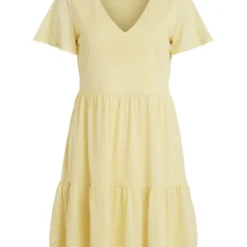 Vila KORTE MOUWEN KNIELENGTE JURK -Goedkope Fraaie Mod Winkel 14065090 Sunlight 001