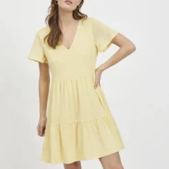 Vila KORTE MOUWEN KNIELENGTE JURK