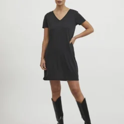 Vila KORTE MOUWEN MIDI JURK 9 Vila KORTE MOUWEN MIDI JURK -Goedkope Fraaie Mod Winkel 14067271 Black 005