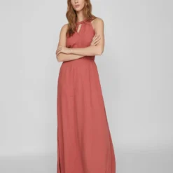 Vila MOUWLOOS MAXI JURK -Goedkope Fraaie Mod Winkel 14067919 DustyCedar 1055049 005