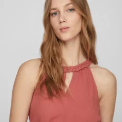 Vila MOUWLOOS MAXI JURK -Goedkope Fraaie Mod Winkel 14067919 DustyCedar 1055049 006