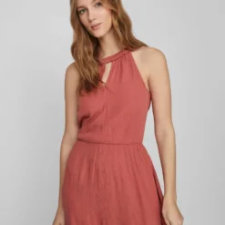 Vila MOUWLOOS MAXI JURK -Goedkope Fraaie Mod Winkel 14067919 DustyCedar 1055049 007