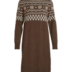 Vila GEBREID HOGE HALS MIDI JURK -Goedkope Fraaie Mod Winkel 14069780 Demitasse 999437 001