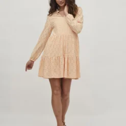 Vila LANGE MOUWEN KNIELENGTE JURK