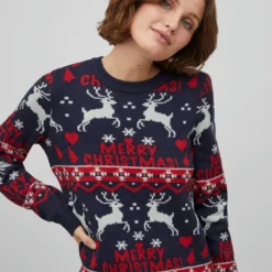 Vila GEBREIDE KERST JURK 10 Vila GEBREIDE KERST JURK -Goedkope Fraaie Mod Winkel 14071989 NavyBlazer 1000048 007