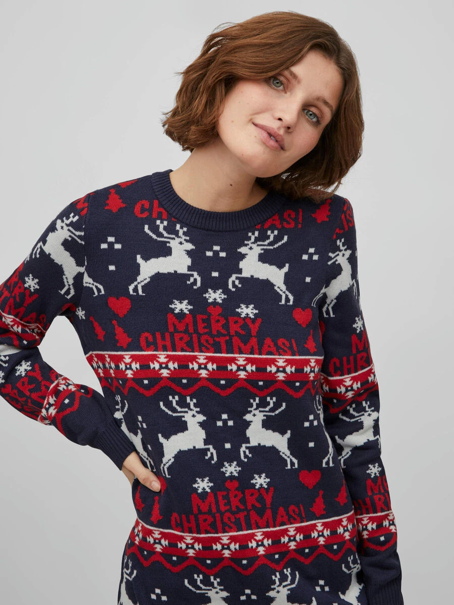 Vila GEBREIDE KERST JURK 5 Vila GEBREIDE KERST JURK - Afbeelding 5