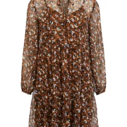 Vila GEDESSINEERD KNIELENGTE JURK -Goedkope Fraaie Mod Winkel 14072040 Toffee 914751 001