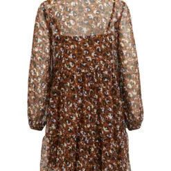Vila GEDESSINEERD KNIELENGTE JURK -Goedkope Fraaie Mod Winkel 14072040 Toffee 914751 002