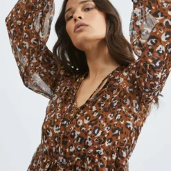 Vila GEDESSINEERD KNIELENGTE JURK -Goedkope Fraaie Mod Winkel 14072040 Toffee 914751 006