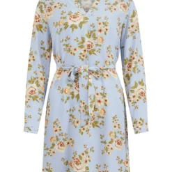 Vila GEBLOEMDE V-HALS MINI JURK -Goedkope Fraaie Mod Winkel 14073925 KentuckyBlue 929299 001