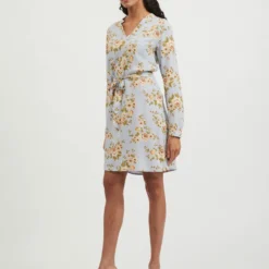 Vila GEBLOEMDE V-HALS MINI JURK