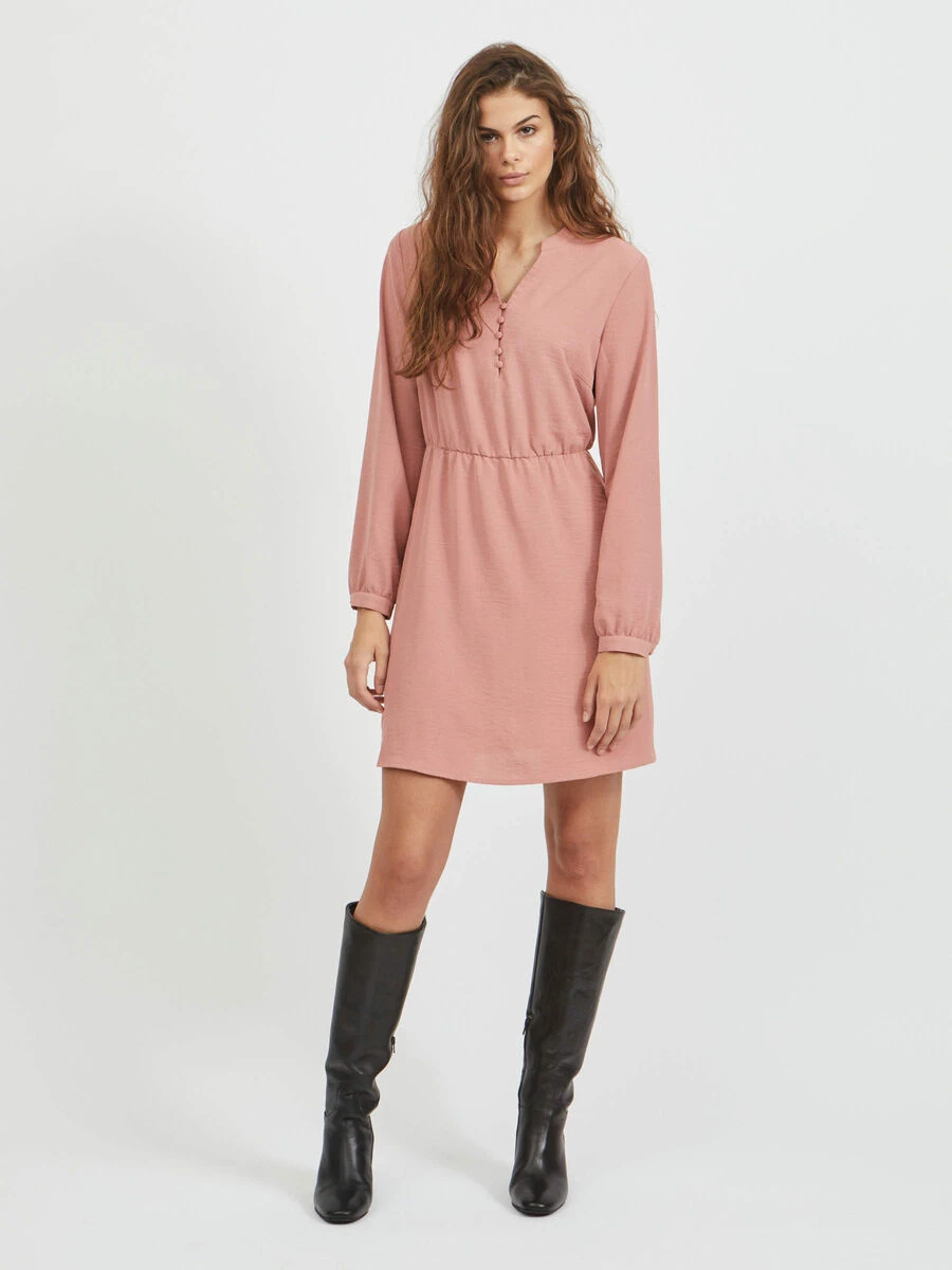 Vila V-HALS MET LANGE MOUWEN MINI JURK 4 Vila V-HALS MET LANGE MOUWEN MINI JURK - Afbeelding 4