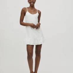 Vila PETITE - MOUWLOZE MINI JURK -Goedkope Fraaie Mod Winkel 14074320 CloudDancer 005
