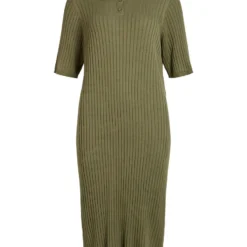 Vila KORTE MOUWEN GEBREIDE JURK -Goedkope Fraaie Mod Winkel 14074668 FourLeafClover 001