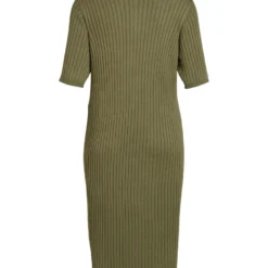 Vila KORTE MOUWEN GEBREIDE JURK -Goedkope Fraaie Mod Winkel 14074668 FourLeafClover 002