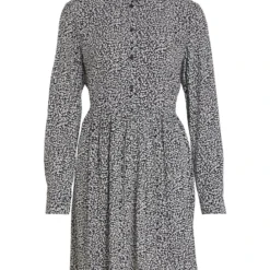 Vila KNOOP JURK MET LANGE MOUWEN -Goedkope Fraaie Mod Winkel 14074840 Black 949850 001