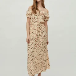 Vila OFF-SHOULDER MAXI JURK 9 Vila OFF-SHOULDER MAXI JURK -Goedkope Fraaie Mod Winkel 14075383 Sunlight 940968 005