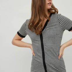 Vila KNOOP JURK MET KORTE MOUWEN -Goedkope Fraaie Mod Winkel 14075420 Black 941174 006