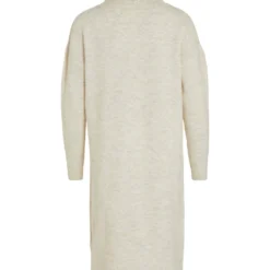 Vila ROLKRAAG GEBREIDE JURK -Goedkope Fraaie Mod Winkel 14075479 SuperLightNaturalMelan 002