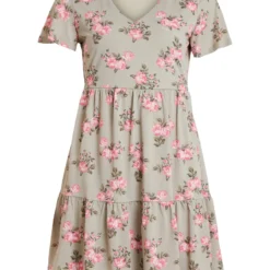 Vila PETITE - KORTE MOUWEN KNIELENGTE JURK 11 Vila PETITE - KORTE MOUWEN KNIELENGTE JURK -Goedkope Fraaie Mod Winkel 14075558 CameoGreen 943080 001