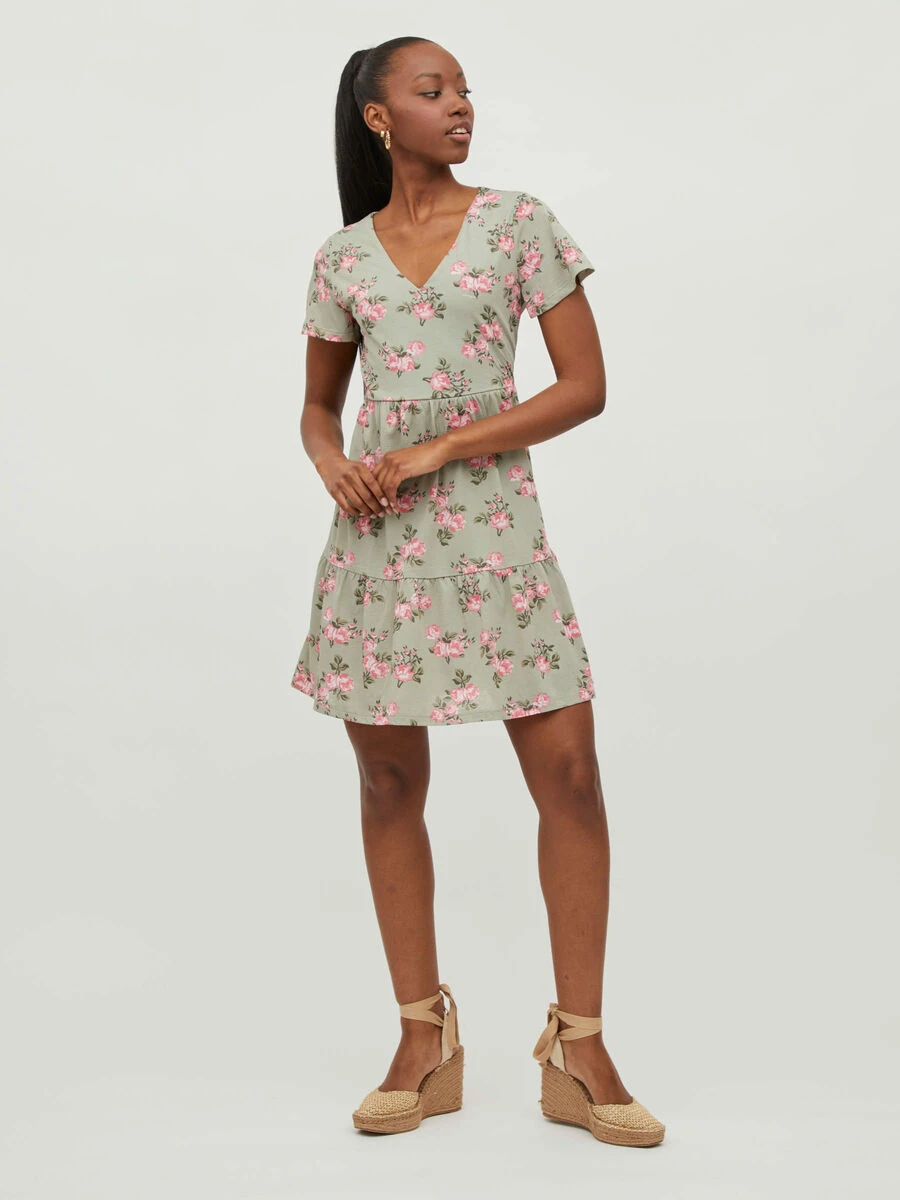 Vila PETITE - KORTE MOUWEN KNIELENGTE JURK 1 Vila PETITE - KORTE MOUWEN KNIELENGTE JURK