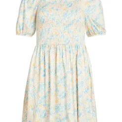 Vila PETITE - GESMOKTE JURK MET KORTE MOUWEN 11 Vila PETITE - GESMOKTE JURK MET KORTE MOUWEN -Goedkope Fraaie Mod Winkel 14075609 White 943291 001