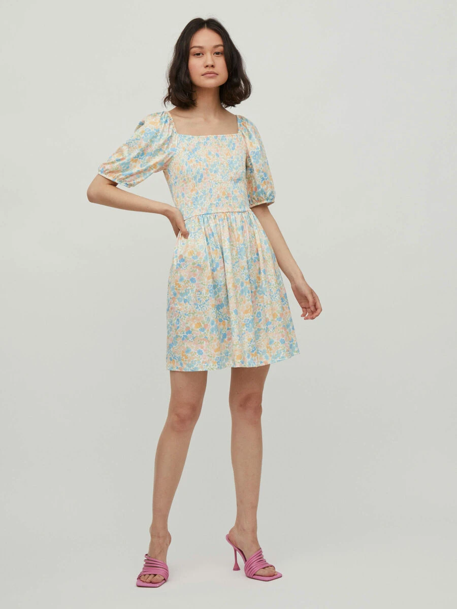 Vila PETITE - GESMOKTE JURK MET KORTE MOUWEN 4 Vila PETITE - GESMOKTE JURK MET KORTE MOUWEN - Afbeelding 4