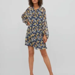 Vila GEDESSINEERD MINI JURK 9 Vila GEDESSINEERD MINI JURK -Goedkope Fraaie Mod Winkel 14075768 NavyBlazer 972830 005