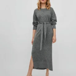Vila KNOOPRIEM IN DE TAILLE GEBREIDE JURK