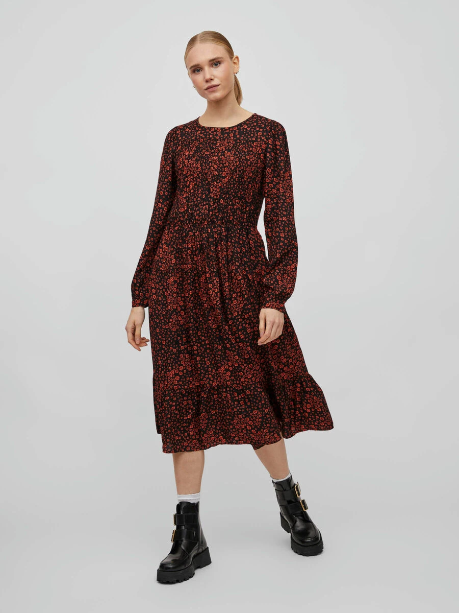 Vila GEDESSINEERD MIDI JURK 4 Vila GEDESSINEERD MIDI JURK - Afbeelding 4