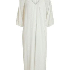 Vila 3/4-MOUWEN STRUCTUUR MIDI JURK 11 Vila 3/4-MOUWEN STRUCTUUR MIDI JURK -Goedkope Fraaie Mod Winkel 14077378 CloudDancer 001