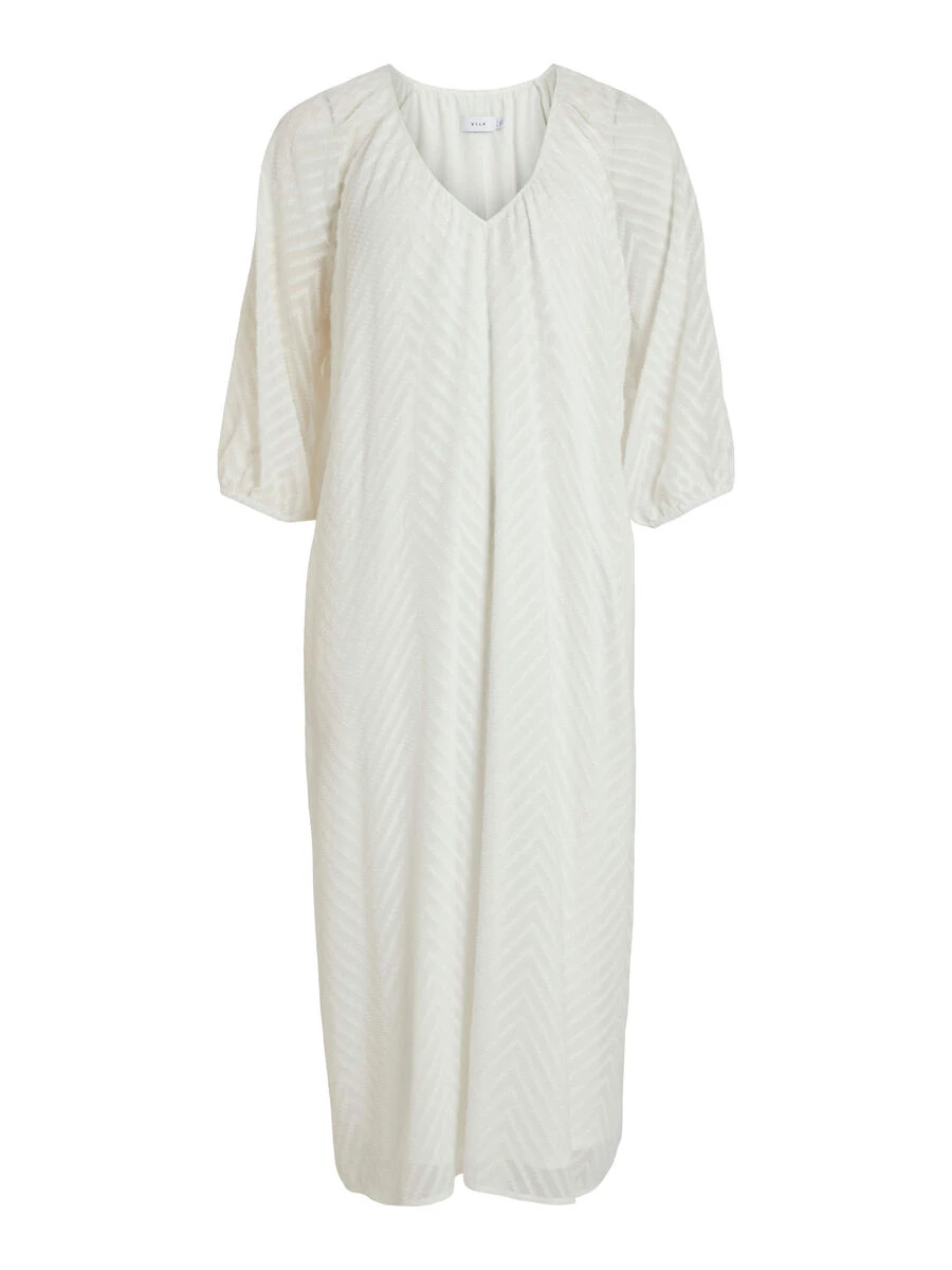 Vila 3/4-MOUWEN STRUCTUUR MIDI JURK 6 Vila 3/4-MOUWEN STRUCTUUR MIDI JURK - Afbeelding 6