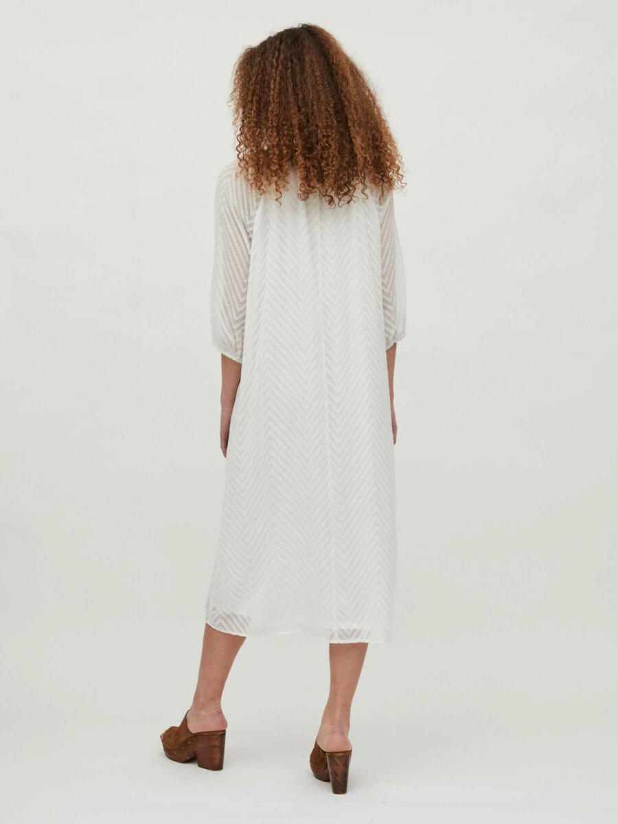 Vila 3/4-MOUWEN STRUCTUUR MIDI JURK 2 Vila 3/4-MOUWEN STRUCTUUR MIDI JURK - Afbeelding 2