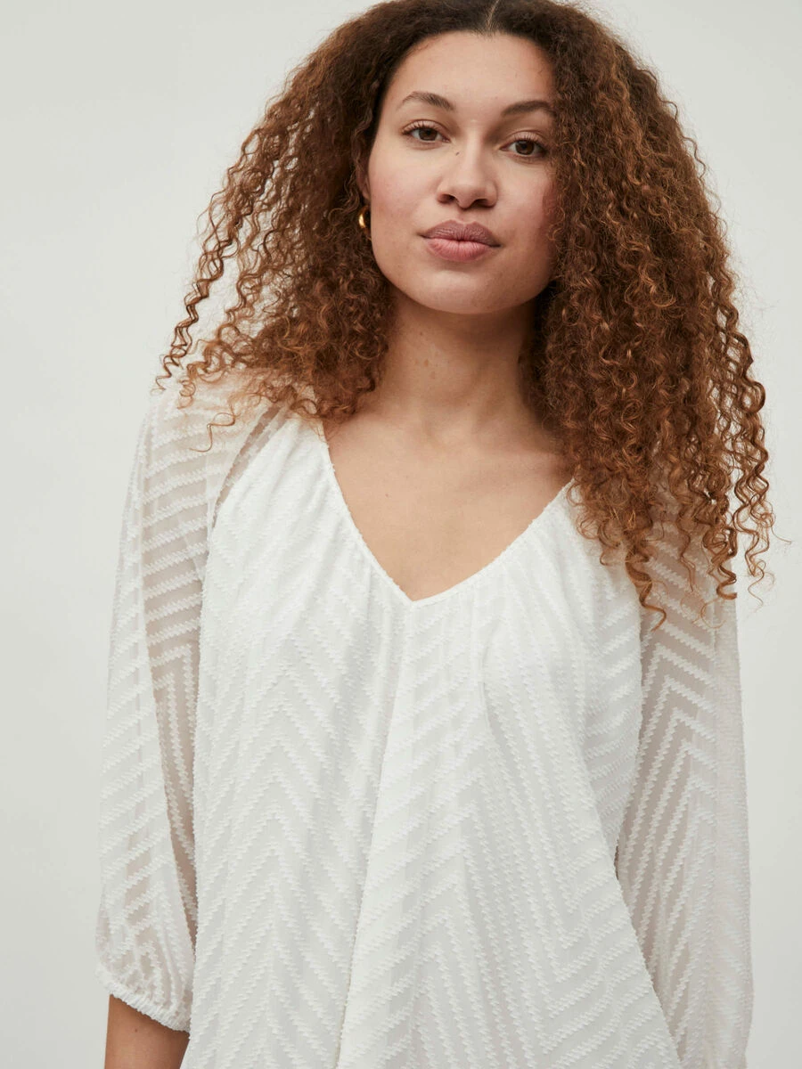 Vila 3/4-MOUWEN STRUCTUUR MIDI JURK 5 Vila 3/4-MOUWEN STRUCTUUR MIDI JURK - Afbeelding 5