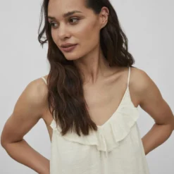 Vila RUCHE MIDI JURK 10 Vila RUCHE MIDI JURK -Goedkope Fraaie Mod Winkel 14077436 Birch 007