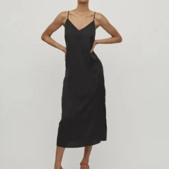 Vila BANDJES LANGE SATIJNEN JURK