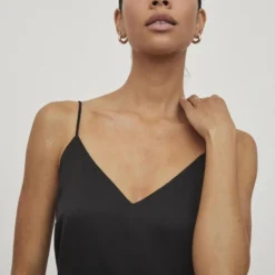 Vila BANDJES LANGE SATIJNEN JURK -Goedkope Fraaie Mod Winkel 14078679 Black 006